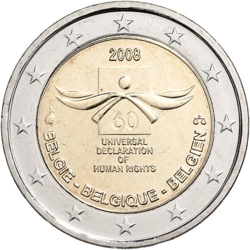 2008 2 EURO Belgicko - Deklarácia ľudských práv