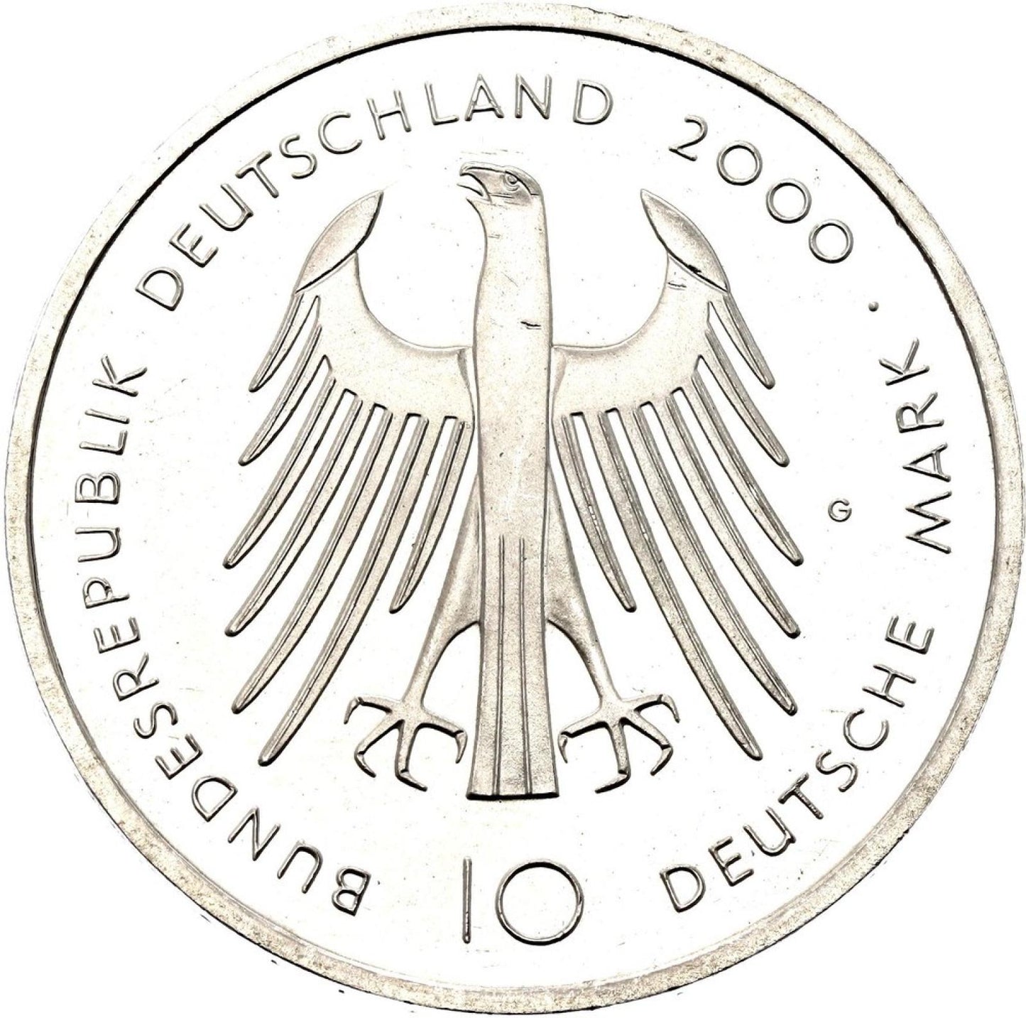 2000 Nemecko strieborná 10 marka. Výročie stavby domu v Achenne