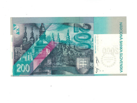 200 korún slovenských 1995 Séria A UNC Bimilénium