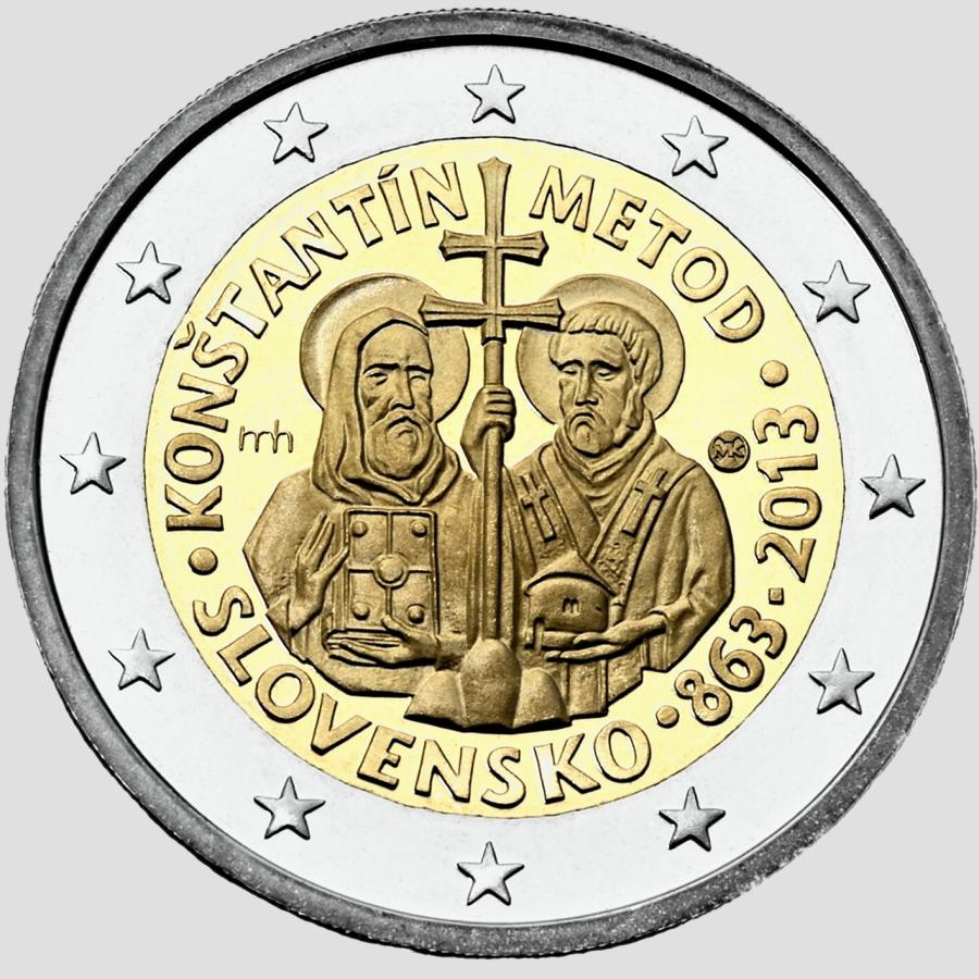 2013 Slovensko 2 euro- 1150. výročie príchodu misie Konštantína a Metoda UNC