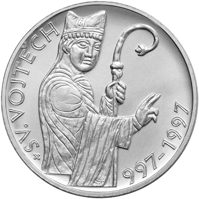 1997 / Pamätná strieborná minca. 200 kč. 1000. výročie úmrtia sv. Vojtecha