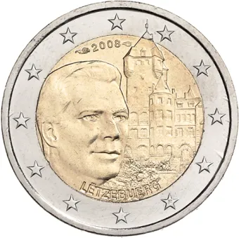 2008 2 Euro Luxembursko - Henri a zámok „Château de Berg“