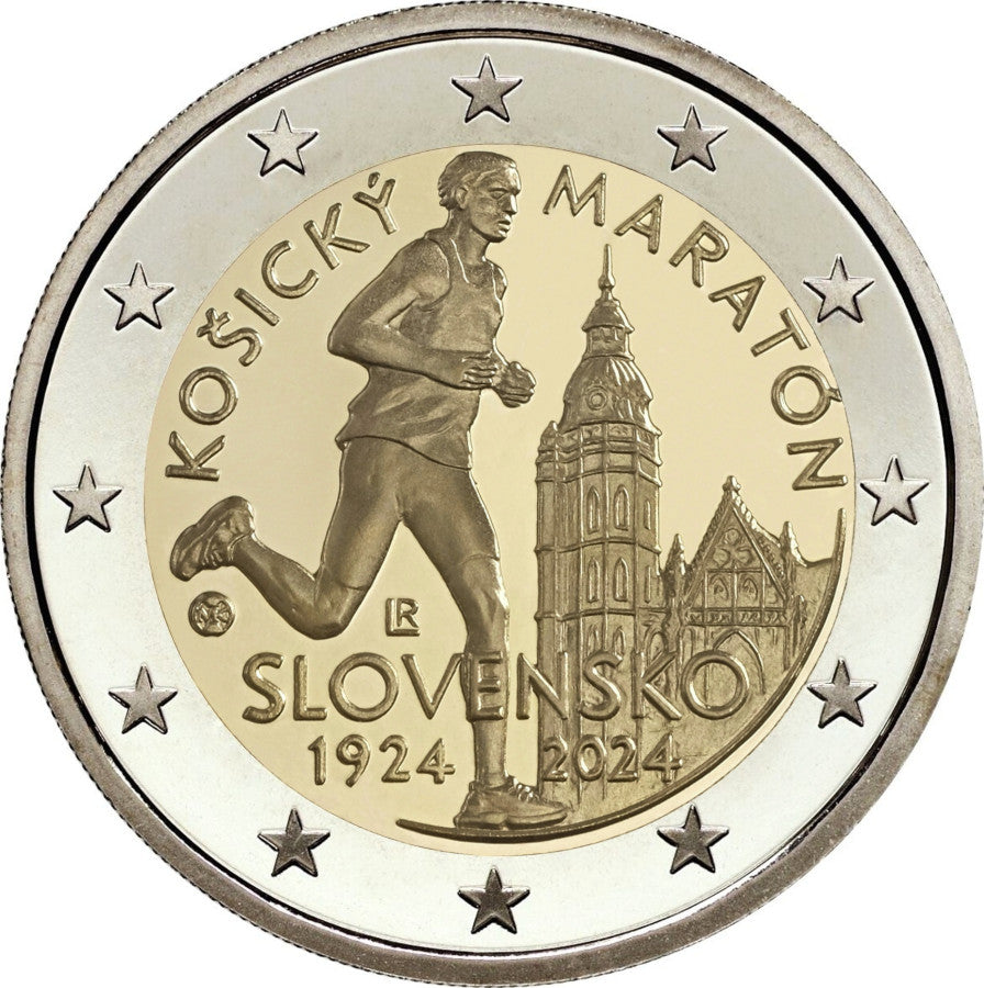2024 Pamätná minca 2€- 100. výročie založenia Medzinárodného maratónskeho behu v Košiciach
