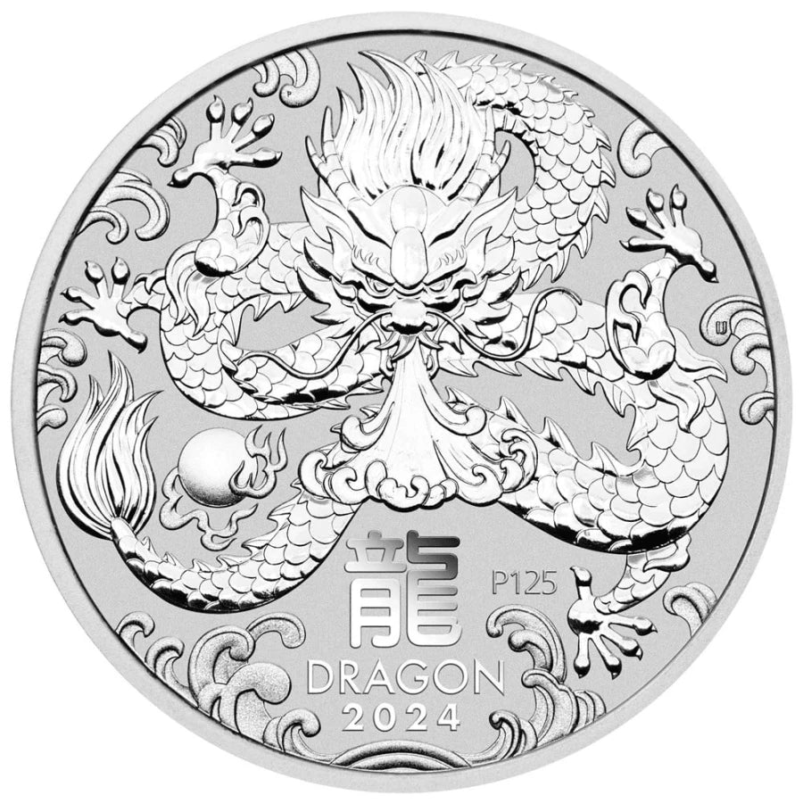 2024 Dollar Austrália BU1 Oz Ag, Lunar III. – Year of the Dragon