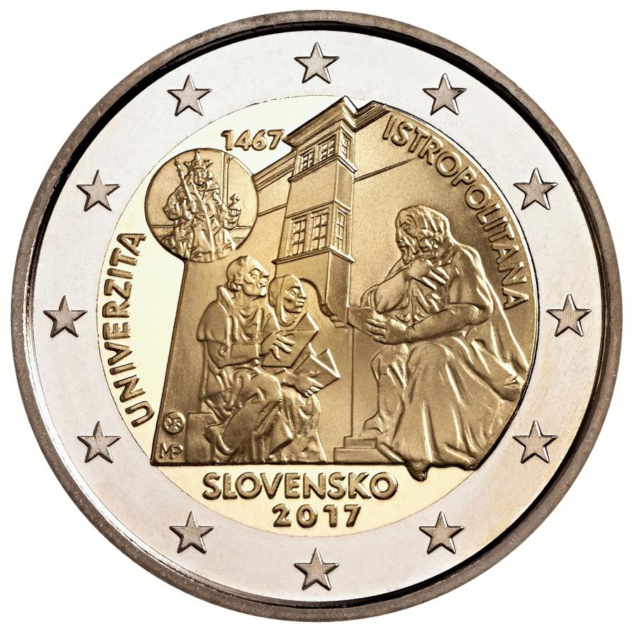 2017 Slovensko 2 euro- 550. výročie začatia činnosti Univerzity Istropolitany