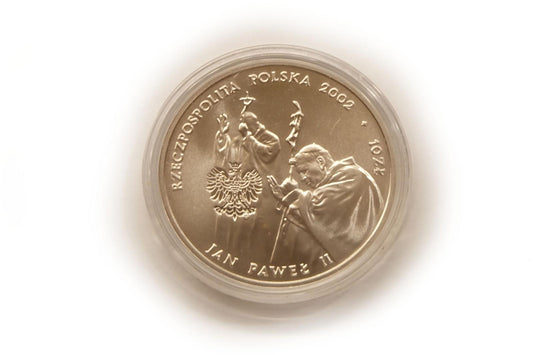 Strieborná minca Ján Pavol II 10 zloty Ag. Proof 2002