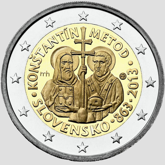 Slovensko 2 euro 2013 Konštantín a Metod Karta