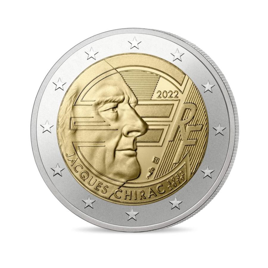 2022 Francúzsko 2 eurá Jacques Chirac
