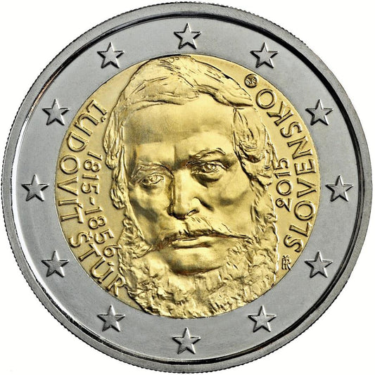 Slovensko 2 euro 2015  Ľudovít Štúr Karta