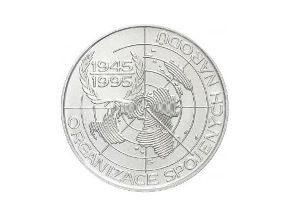 1995 Pamätná strieborná minca. 200 kč. 50. výročie založenia OSN