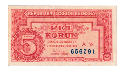 1949 5 Kčš séria A stav Xf