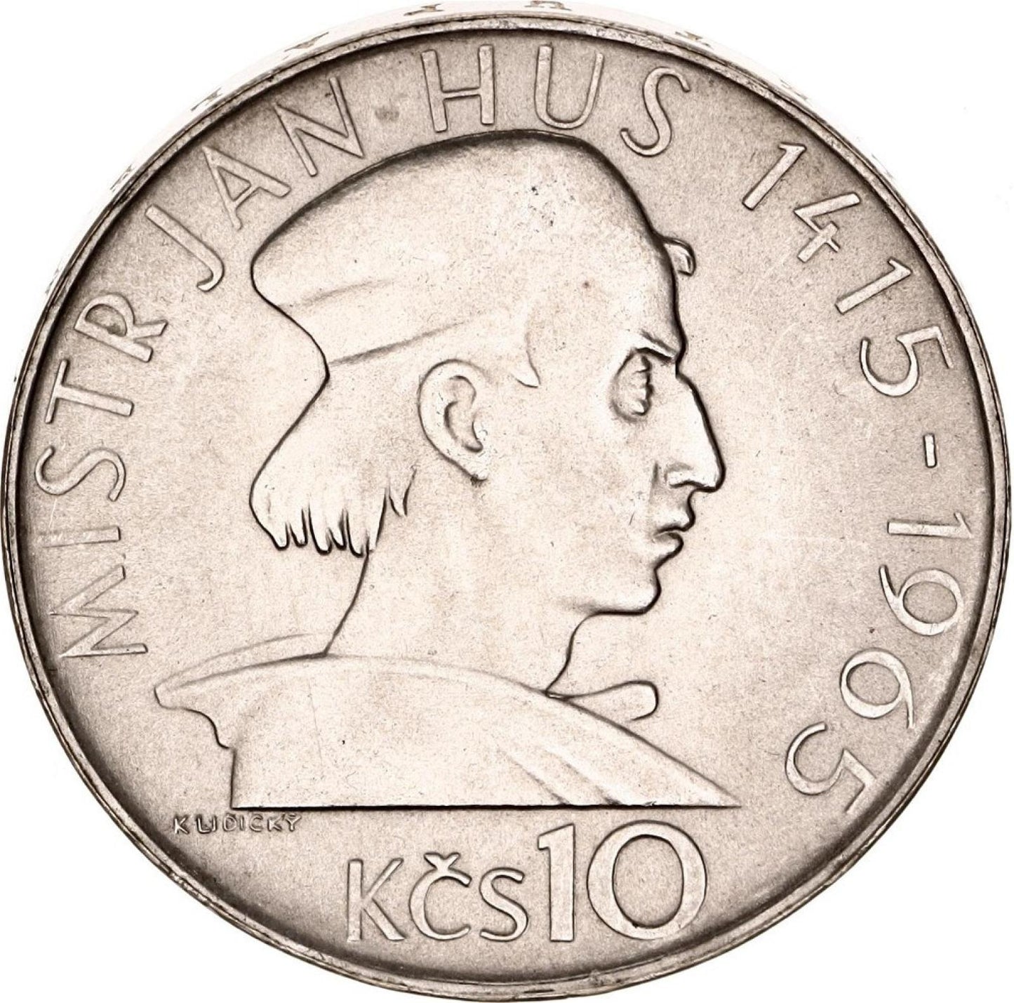 1965 10 Kčs - Ján Hus - 550. výročie upálenia