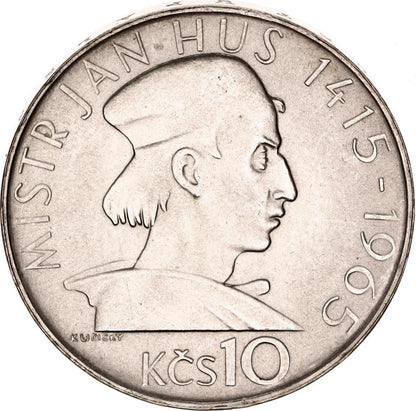 1965 10 Kčs - Ján Hus - 550. výročie upálenia