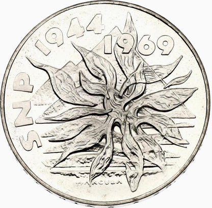 1969 25 Kčs - Plamene SNP 25 výročie SNP PROOF