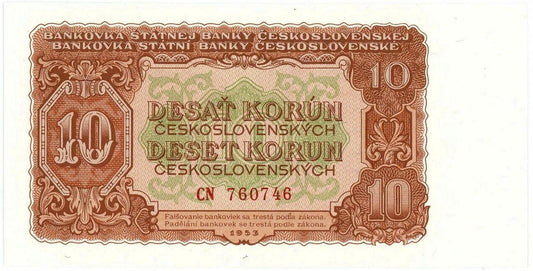 1953 10 Kčš séria CN UNC