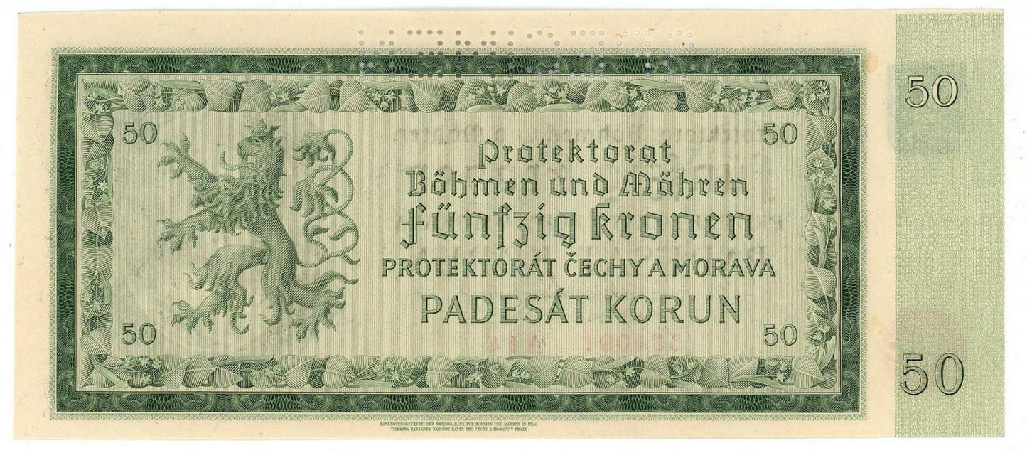 1940 50 korún protektorát Čechy a Morava