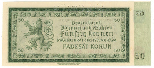 1940 50 korún protektorát Čechy a Morava
