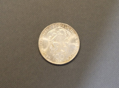1974 Strieborná minca 100 Kčs B. Smetana 150. výročie