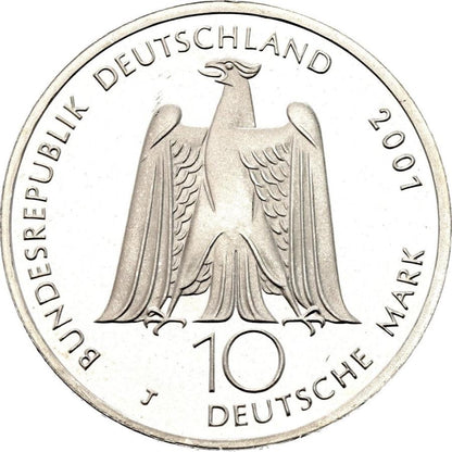 2001 Nemecko strieborná 10 marka. Albert Gustav Lortzing