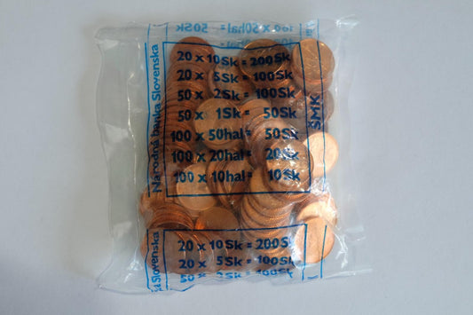 50 Halierov Set mincí 2001 v originál bankovom sáčku UNC