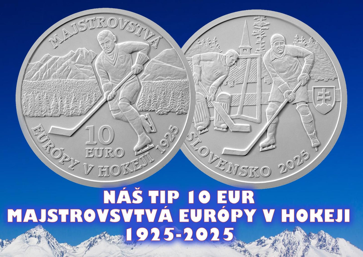 2025 10 EUR Strieborná minca Prvý medzinárodný športový turnaj na území SR Proof a BU