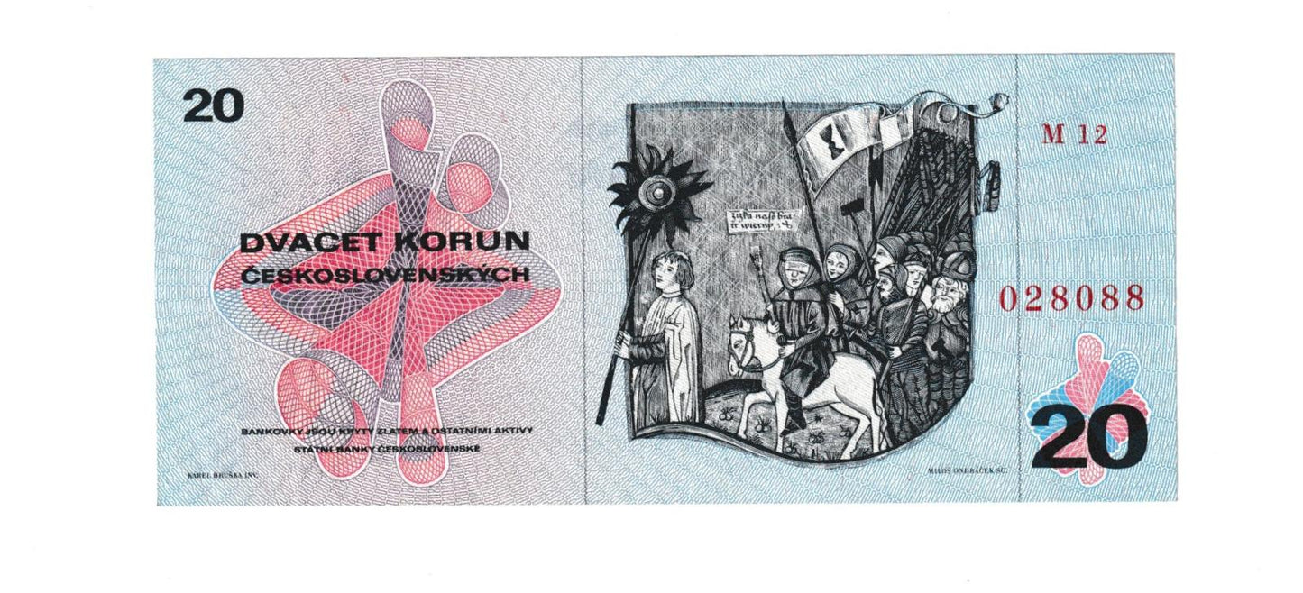 1970 20 kčs Séria M12 UNC