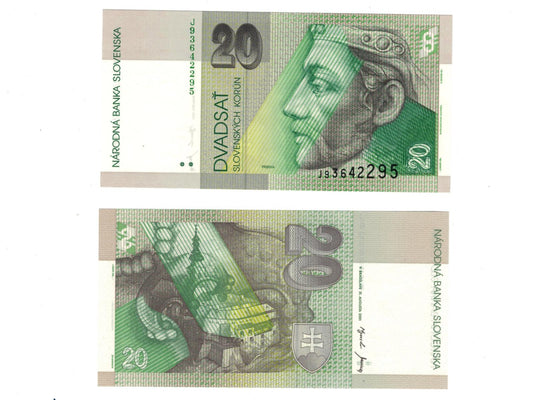 20 korún Slovenských 2001 Séria J UNC