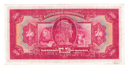 1939 500 Korún Slovenský Štát séria G Specimen