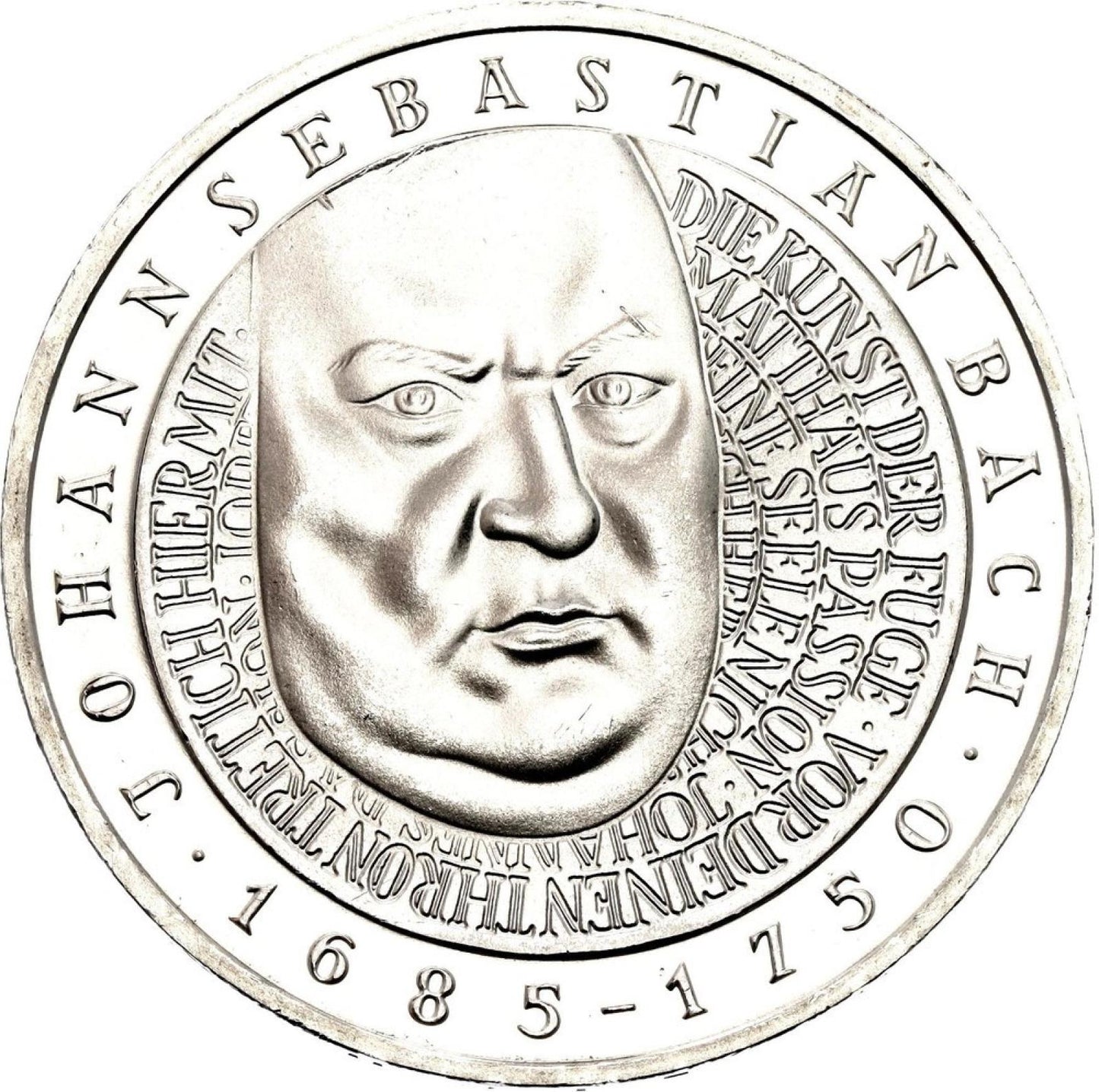 2000 Nemecko strieborná 10 marka. Johann Sebastian Bach