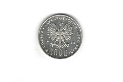 Strieborná minca Ján Pavol II. 1000 zloty Ag. Proof 1983