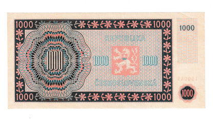 1945 1000 kčs séria S Stav N perforácia S