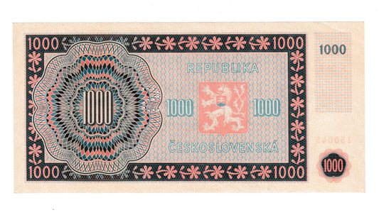1945 1000 kčs séria S Stav N perforácia S