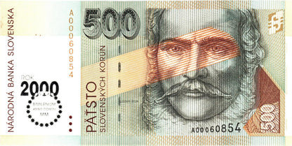 500 korún slovenských 2000 bimilénium stav UNC