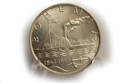 1991 50 Kčs  - 1. český parník Bohemia - zahájenie plavby
