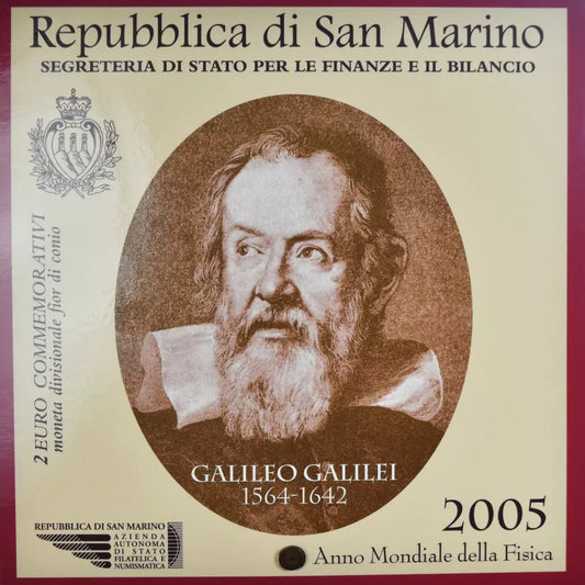 2005 San Maríno 2 euro Svetový rok fyziky