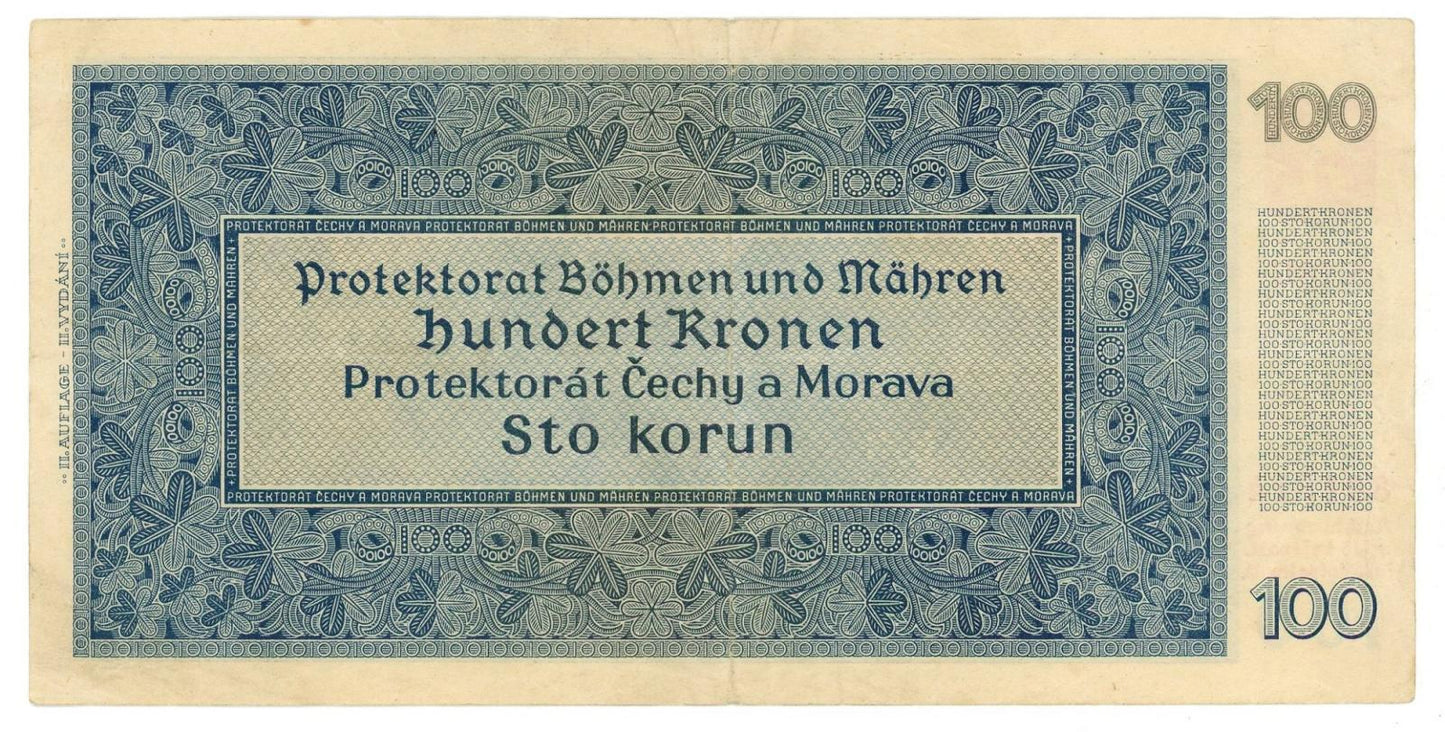 1940 100 korún protektorát Čechy a Morava 08G