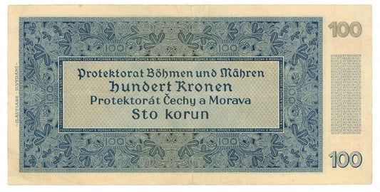 1940 100 korún protektorát Čechy a Morava 08G