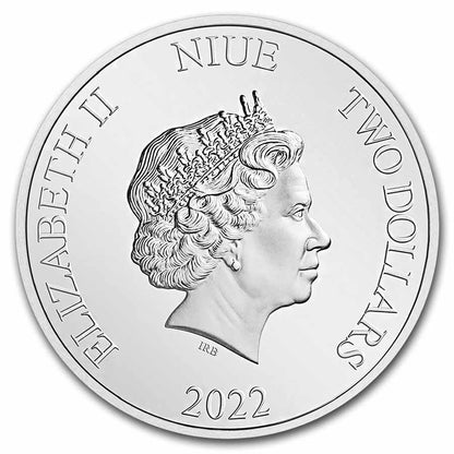 2022 2 Dollars Niue BU 1 Oz Ag Aquaman