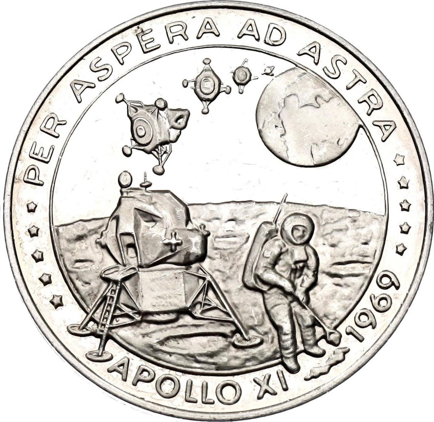 1969 Strieborná medaila Nemecko Apollo XI Pristátie na mesiaci