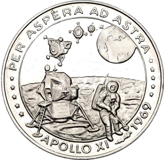 1969 Strieborná medaila Nemecko Apollo XI Pristátie na mesiaci