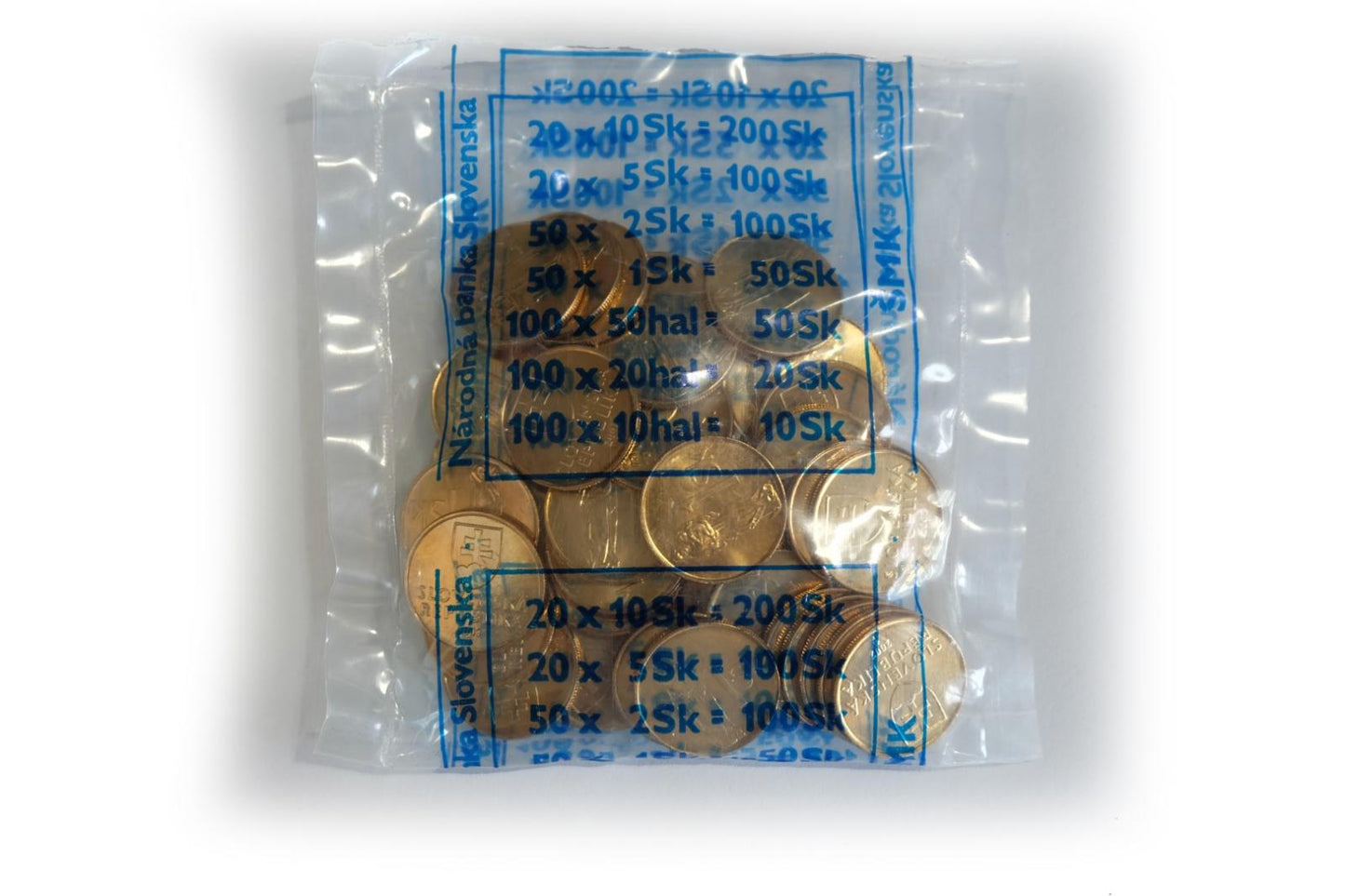 1 Koruna Set mincí 2002 v originál bankovom sáčku UNC