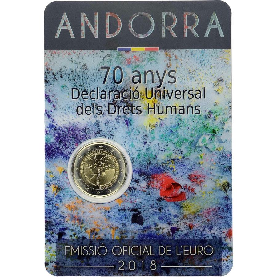 2018 Andorra 2 euro Deklarácia ľudských práv