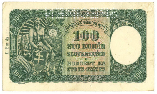 1940 100 korún A1 Specimen