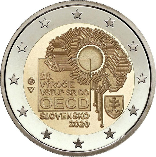2020 Slovensko 2 euro- 20. výročie vstupu Slovenskej republiky do OECD UNC