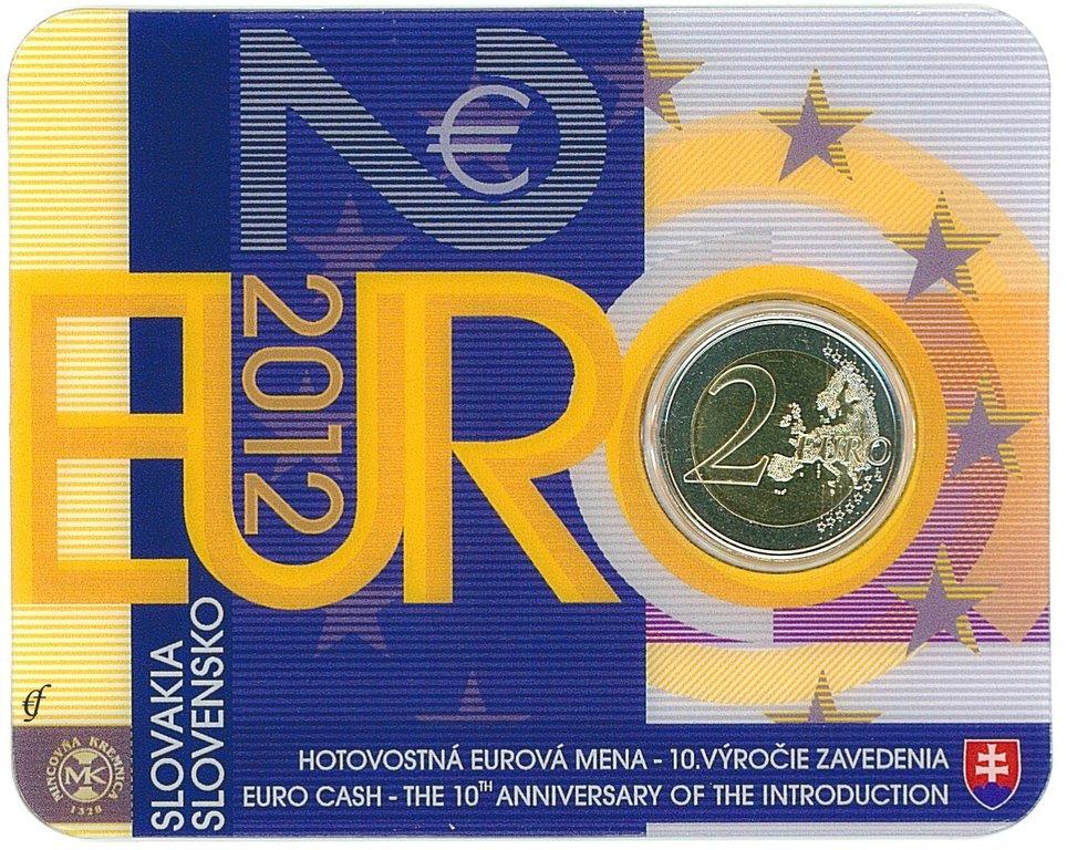 Slovensko 2 euro 2012 10 Rokov Euro Meny Karta