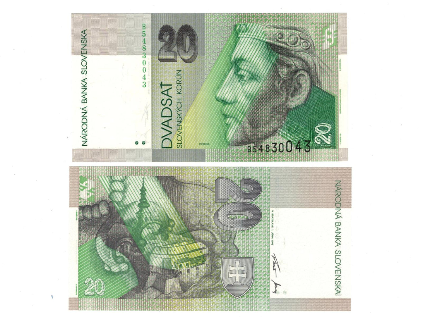 20 korún Slovenských 1995 Séria B UNC