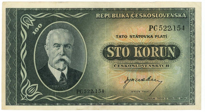 1945 100 korun Masaryk séria PG