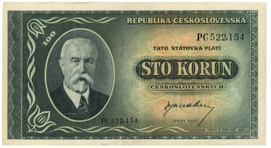 1945 100 korun Masaryk séria PG