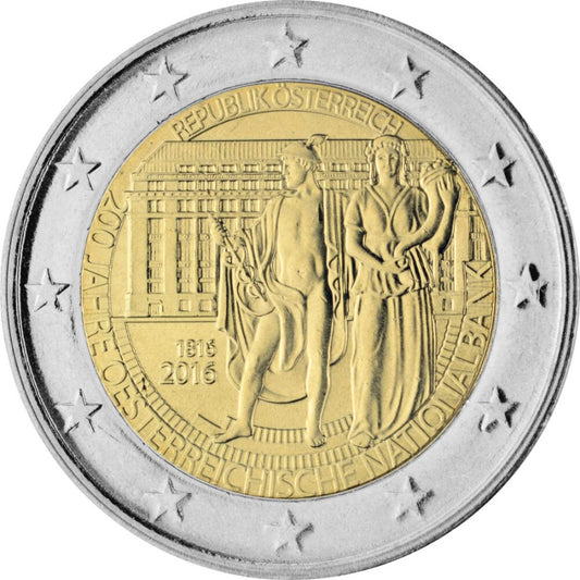 2016 Rakúsko 2 euro- 200 ROKOV NáRODNEJ BANKY UNC