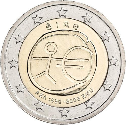 2009 2 Euro Írsko - 10. výročie hospodárskej a menovej únie